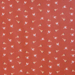 Gots Printed Cotton SPITY Crimson / Hazelnut